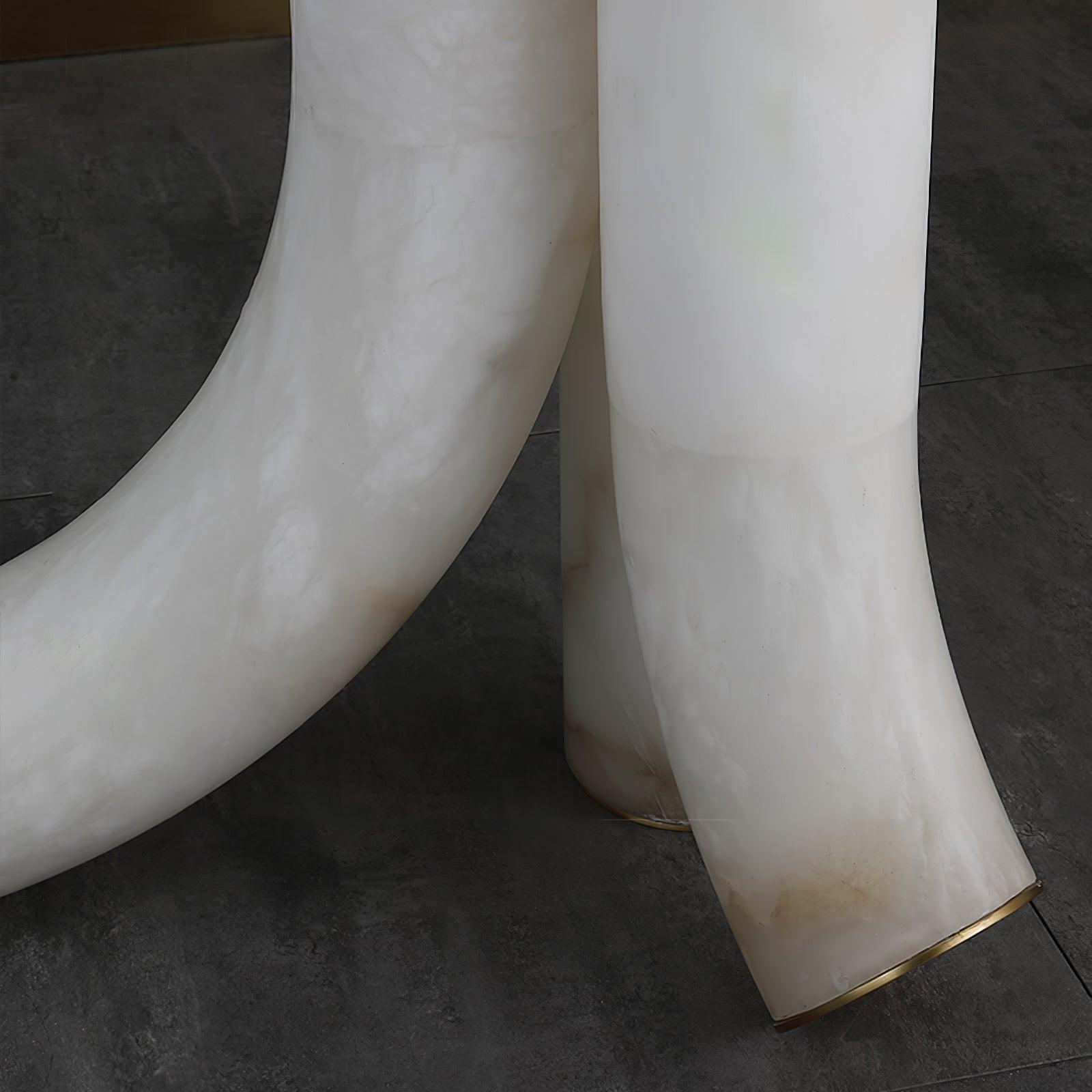 Stone Floor Lamp with Tall Alabaster Light Panels