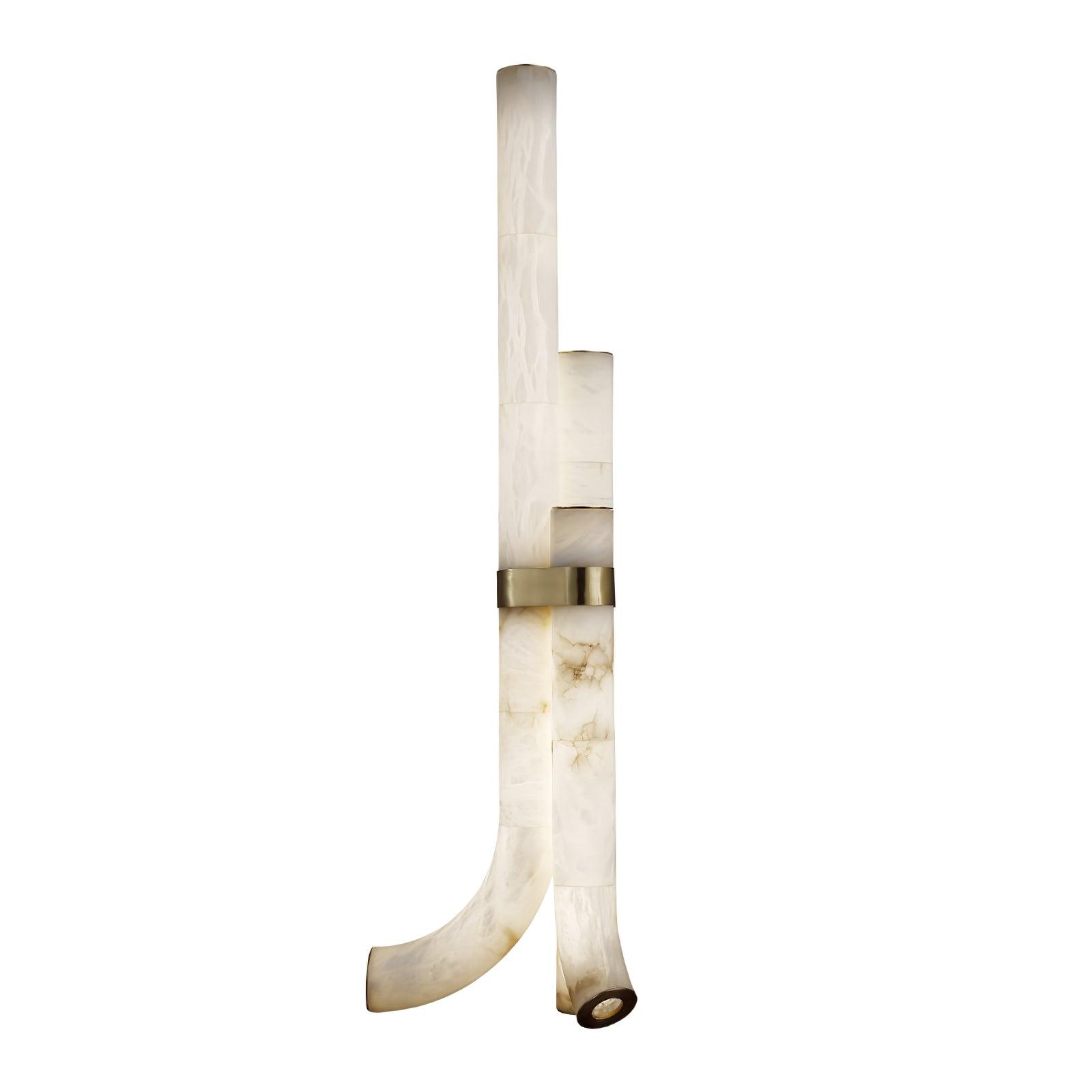 Stone Floor Lamp with Tall Alabaster Light Panels