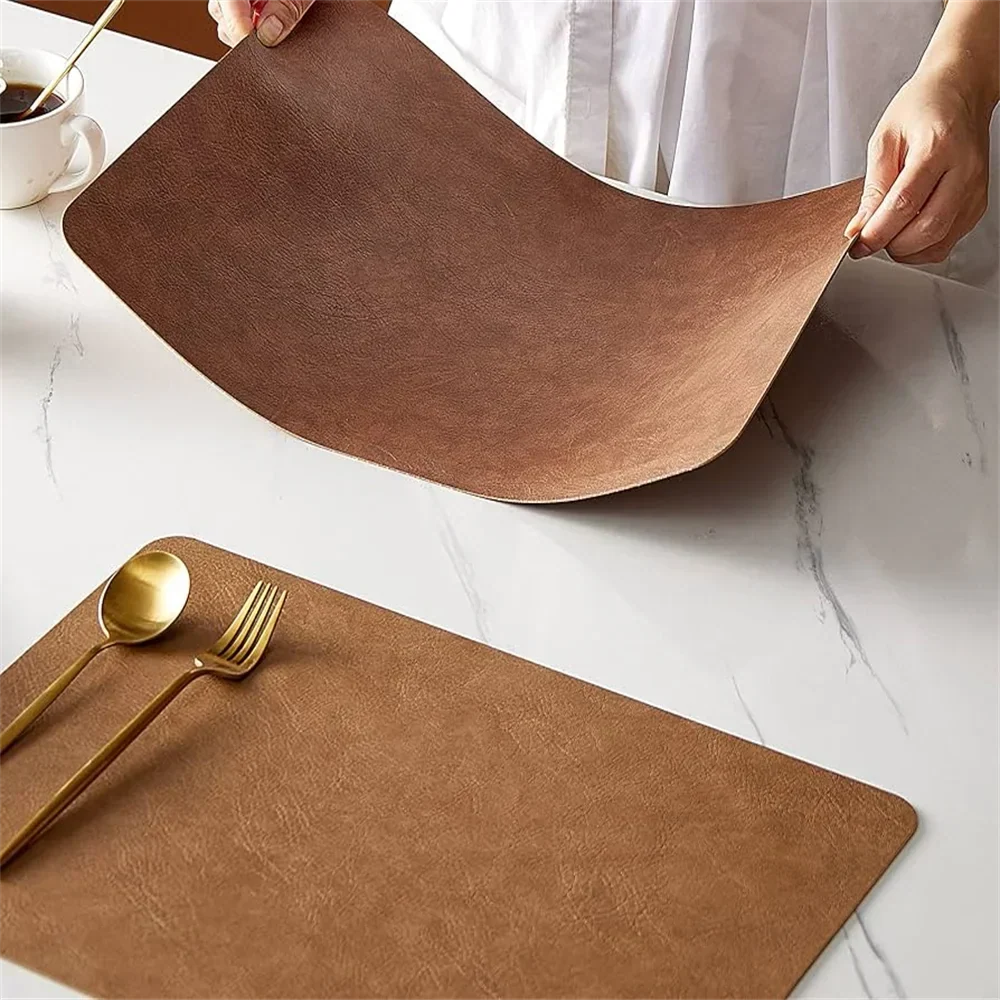 DuoMat | Double-Sided Faux Leather Placemats | Heat Resistant & Waterproof