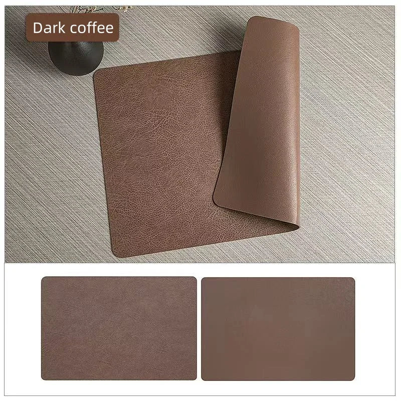 Faux Leather Placemats Waterproof Heat Resistant Double Sided Dining Table Mats