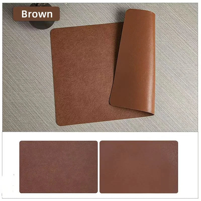 Faux Leather Placemats Waterproof Heat Resistant Double Sided Dining Table Mats