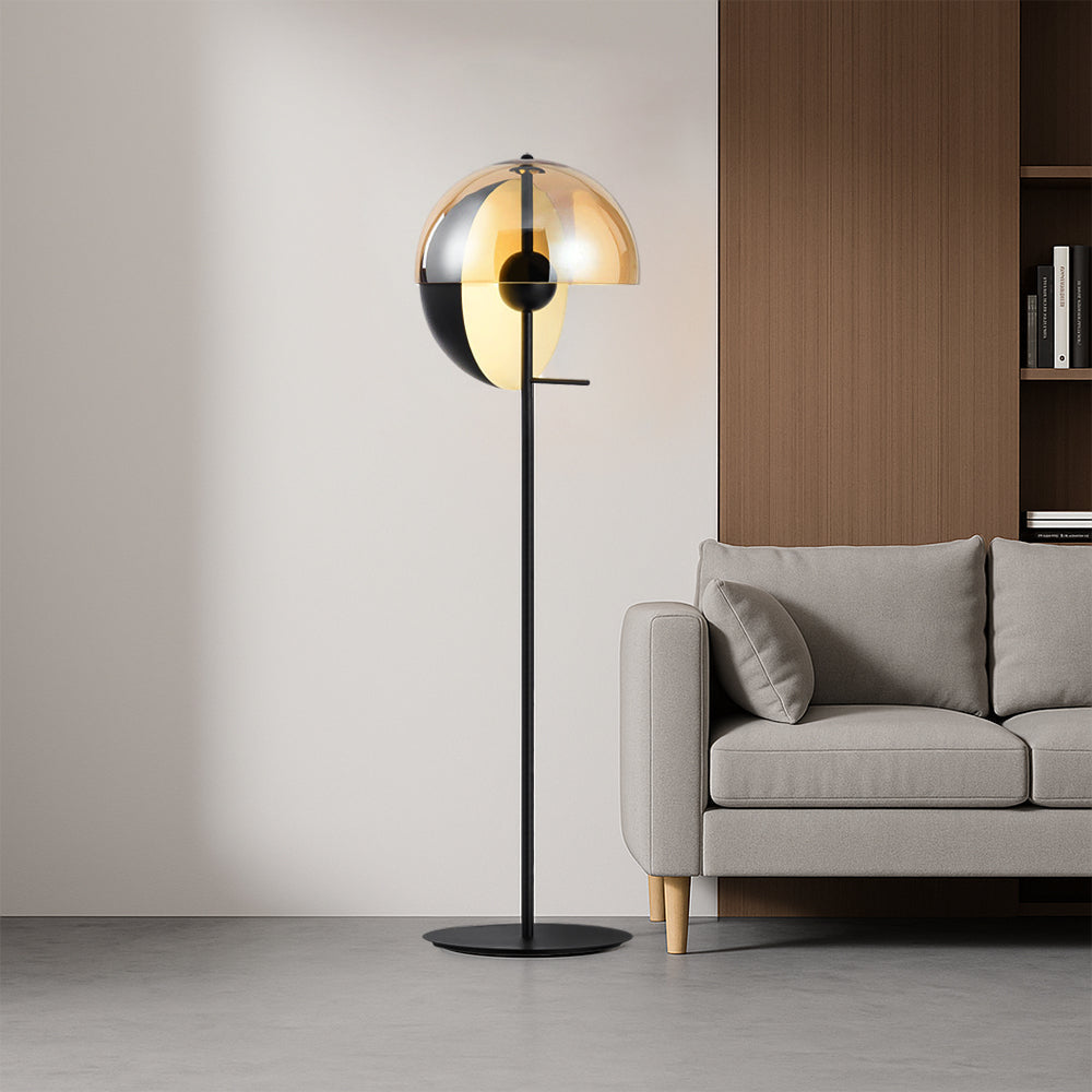 Smokey Glass Floor Lamp